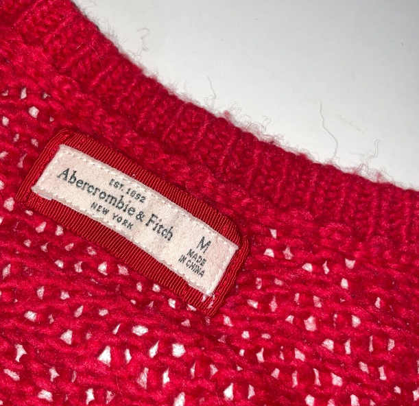 Vintage Abercrombie & Fitch Red Jumpers for Women in M|L20 W17|SKU 6121