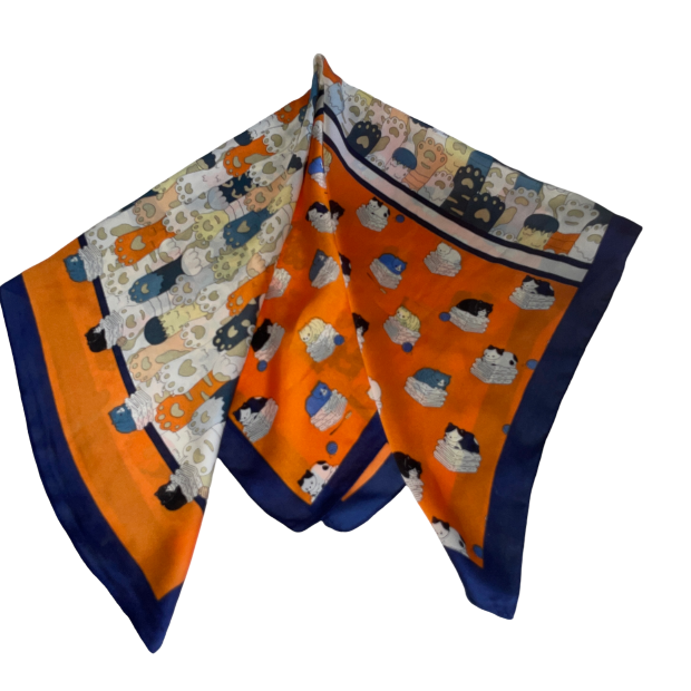 100% Silk Neck , Head Scarf Bandanas ~ 27 x 27  ~ Floral and Cute