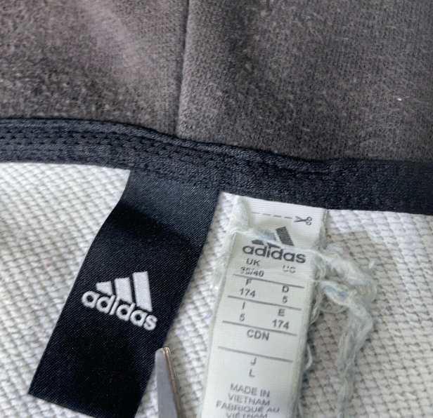 vintage grey adidas women's track jacket in L|L26 W18|SKU 6102