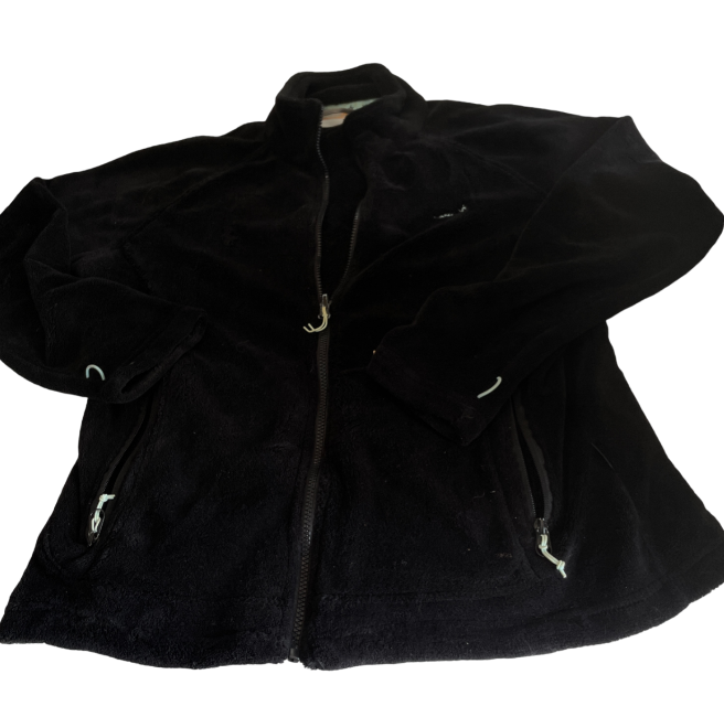 Wanabee Vintage black women's fleece jacket in size  XL L 29 W 20 SKU 6266