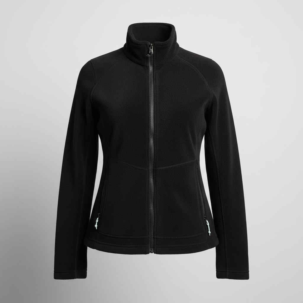 Wanabee Vintage black women's fleece jacket in size  XL L 29 W 20 SKU 6266