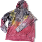 Zara Men's Vintage Multicolor Tie-Dye Hoodie - Size Large