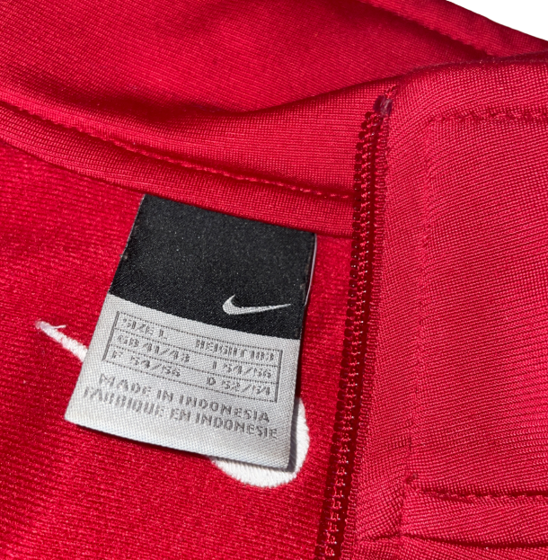 Vintage Nike Track Jacket Nike 90's Track Jacket Embroidered College Zip Up Colour: Red