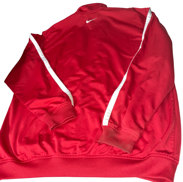 Vintage Nike Track Jacket Nike 90's Track Jacket Embroidered College Zip Up Colour: Red