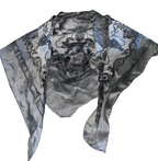 Women's Silver Paisley Silk  100% Silk Scarf