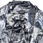 Women's Silver Paisley Silk  100% Silk Scarf