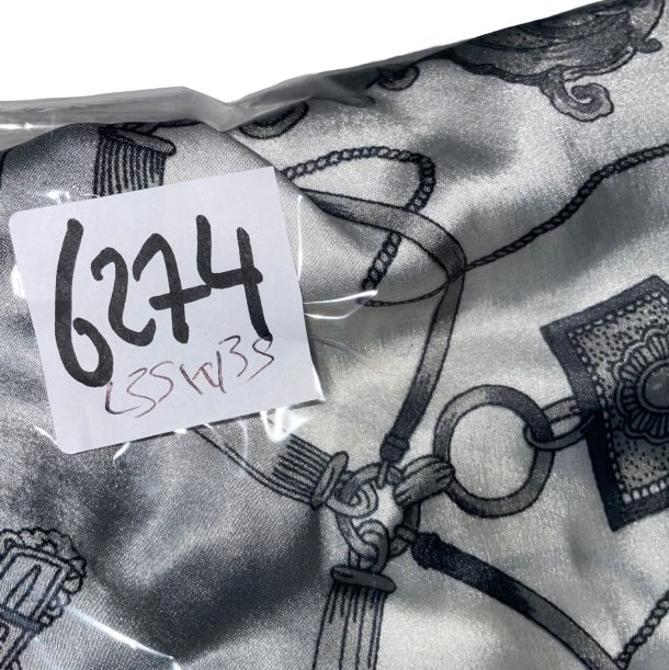 Women's Silver Paisley Silk  100% Silk Scarf