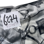 Women's Silver Paisley Silk  100% Silk Scarf