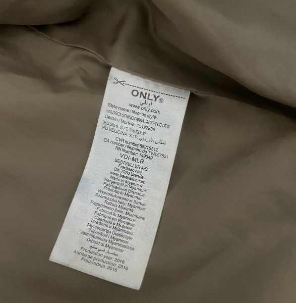 Women Only blue denim beige 90's parka full zip hoodie jacket in S|L29 W20