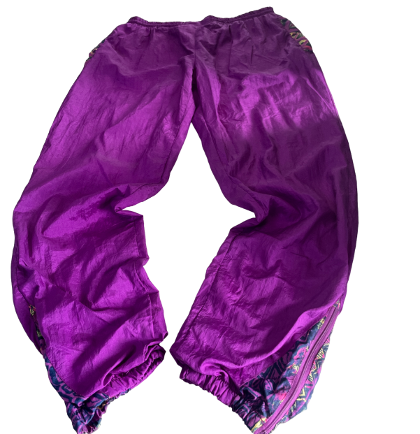 Vintage 90s harem purple shell festival rain trousers