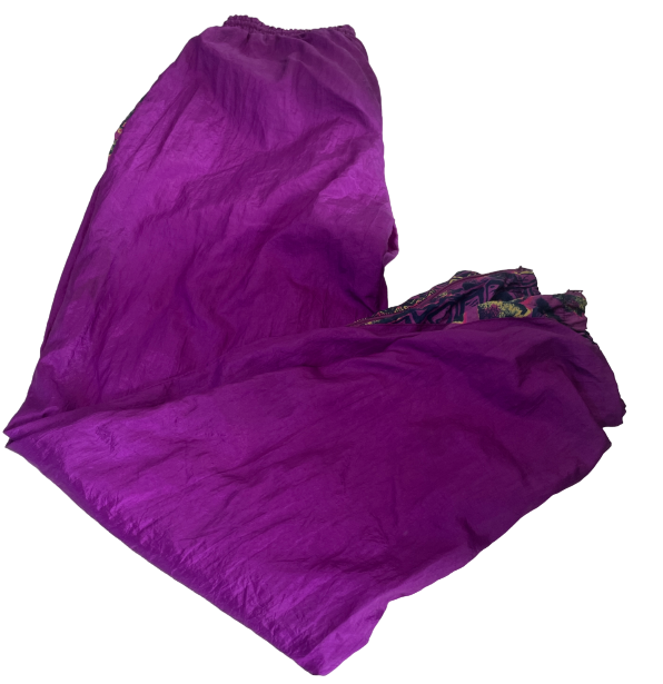 Vintage 90s harem purple shell festival rain trousers