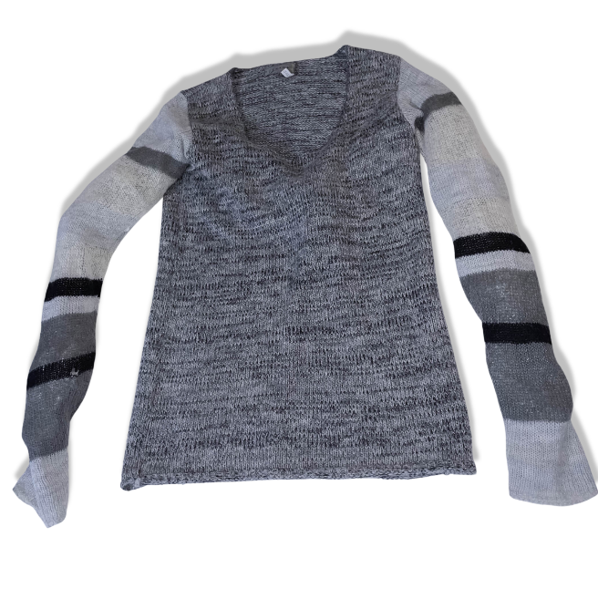 Jigsaw Women's Vintage Grey Slim-Fit Knitted Sweater - Size M/L, SKU 3631