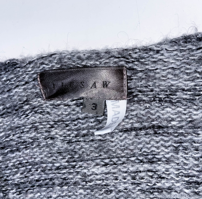 Jigsaw Women's Vintage Grey Slim-Fit Knitted Sweater - Size M/L, SKU 3631