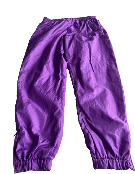 VINTAGE Iridescent PURPLE 1990s "Ocean East" Workout PANTS Size Small