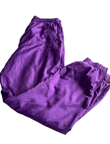VINTAGE Iridescent PURPLE 1990s "Ocean East" Workout PANTS Size Small
