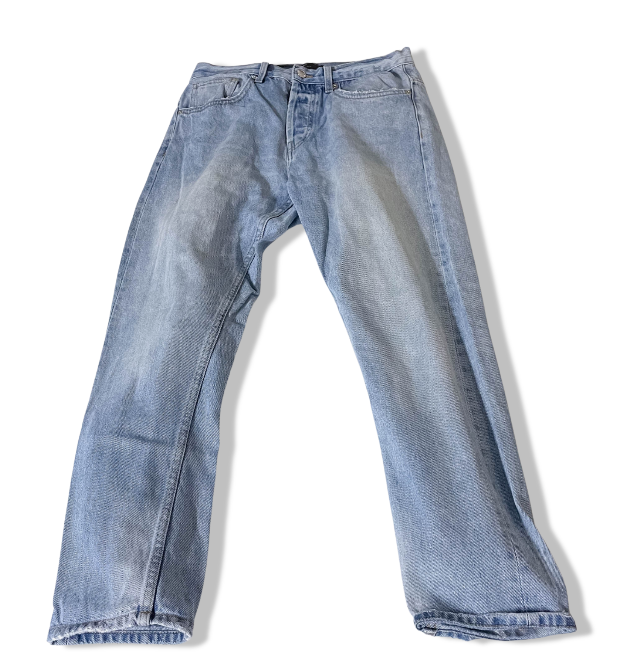 Zara Man Vintage Blue Denim Straight-Leg Jeans - USA 30, EU 38, SKU 3601