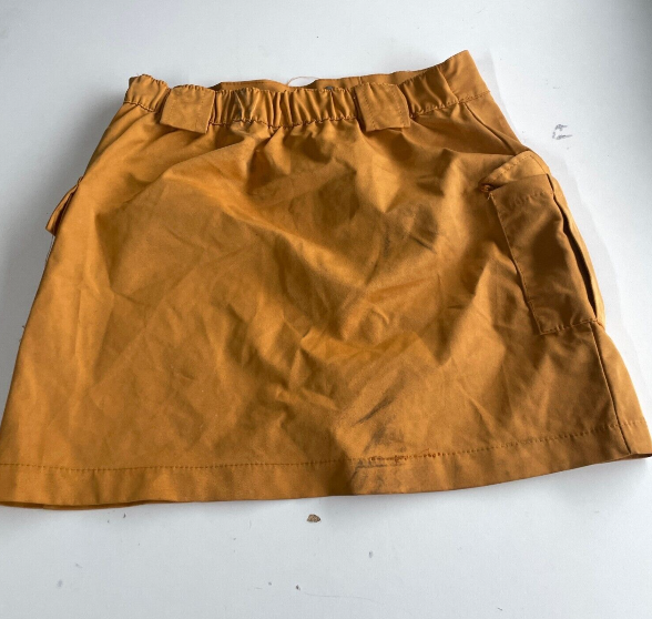 Women's Mustard Yellow Vintage Chinese Stretch Mini Skirt in M|L15