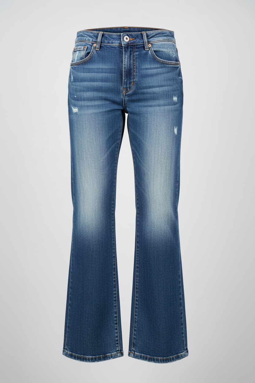 Vintage female smith & jones blue stonewash straight leg polyester cotton jeans in M|SKU 6064