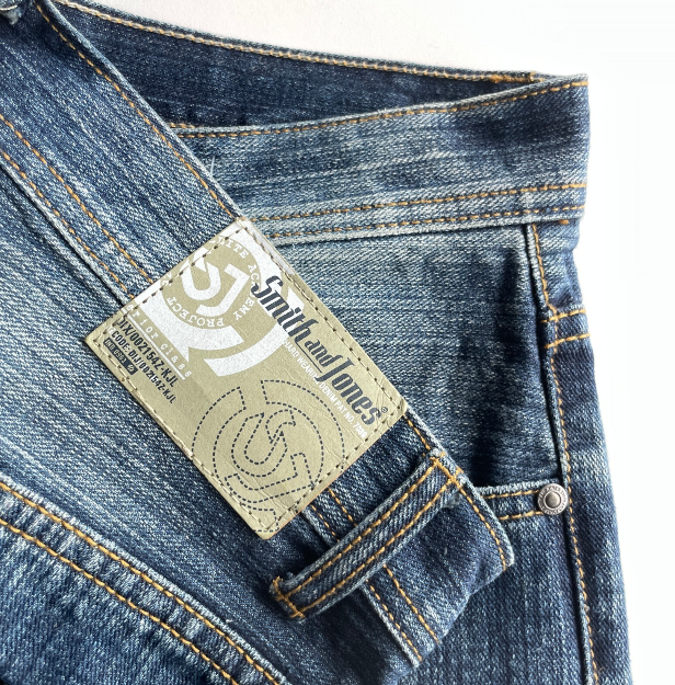 Vintage female smith & jones blue stonewash straight leg polyester cotton jeans in M|SKU 6064