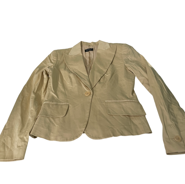 Vintage y2k cream SFERA medium Womens Two Button Tan Blazer Jacket Size