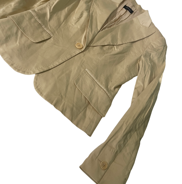 Vintage y2k cream SFERA medium Womens Two Button Tan Blazer Jacket Size