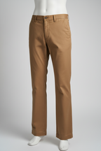 Men's brown trousers Slim Flat Front Pants for Men