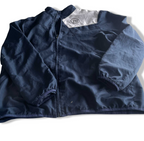 Vintage men Nike navy blue full zip high neck track jacket in L|SKU 5703