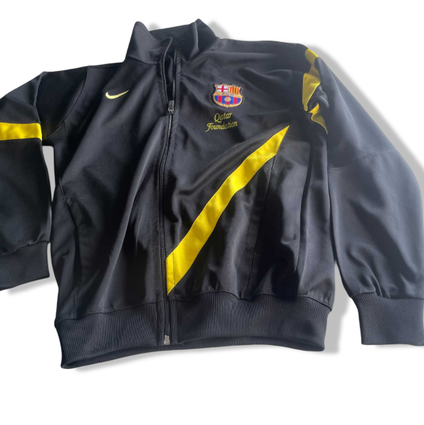 Vintage women black nike Barcelona FC Qatar Foundation training track jacket in M|L24 W16|SKU 5685