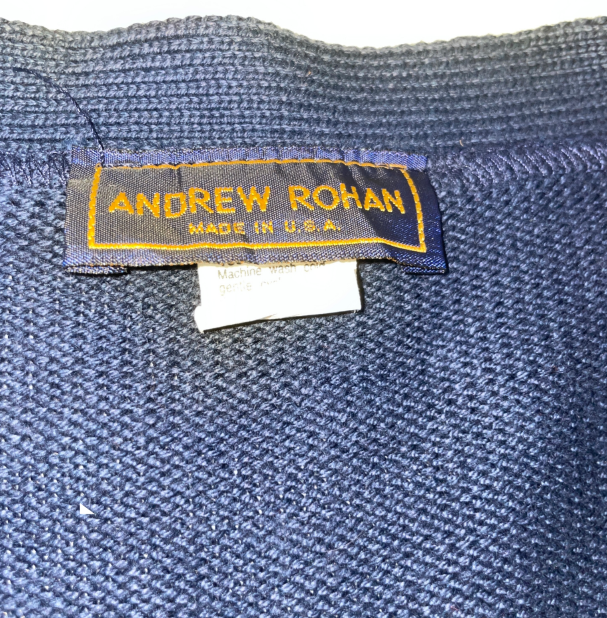 Vintage Andrew Rohan Made in USA Button Down Sweater in size S/M L29 W20...