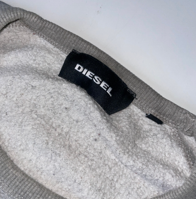 Vintage diesel graphics grey unisex sweatshirt in L|L27 W22|SKU 6098