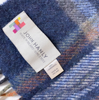 Vintage John Hanly Plaid Wool Blue Scarf | blue | SKU 3619 | L 72 W 9