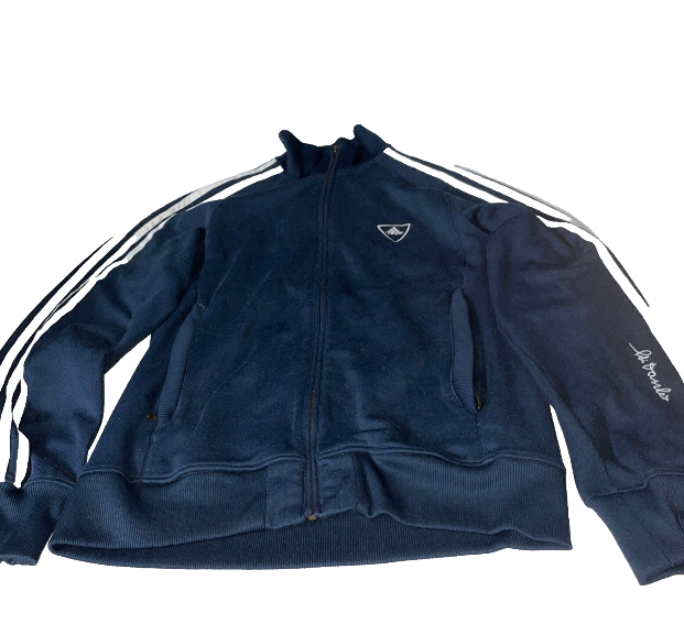 Adidas Vintage Unisex 3-Stripes Navy Blue Zip-Up Tracksuit Top