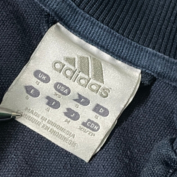 Adidas Vintage Unisex 3-Stripes Navy Blue Zip-Up Tracksuit Top