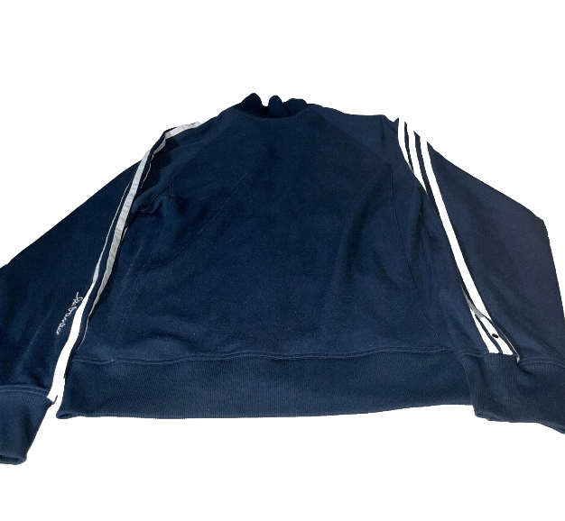 Adidas Vintage Unisex 3-Stripes Navy Blue Zip-Up Tracksuit Top