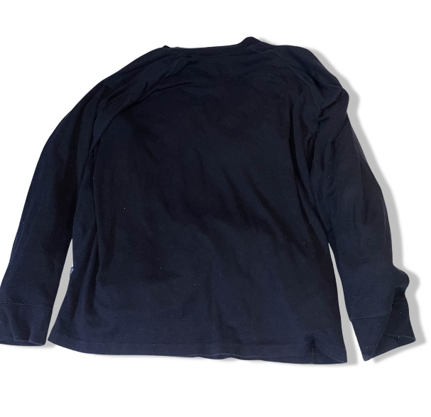 Vintage Black Cotton Oversized Long Sleeve 3 Button Top