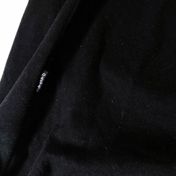 Vintage Black Cotton Oversized Long Sleeve 3 Button Top