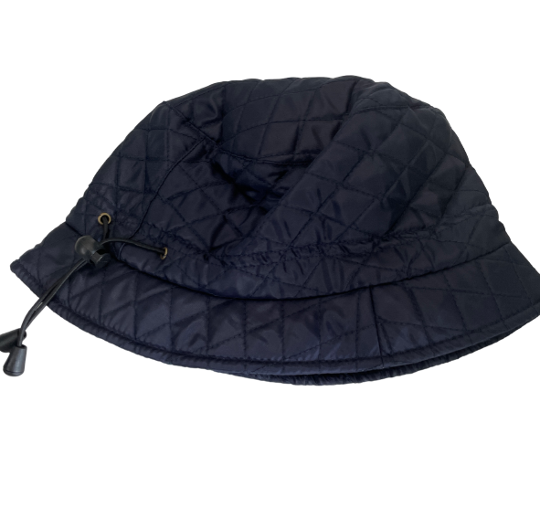 Hawkins Cute Foldable Water Repellent Quilted Bucket Cap w/Adjustable Drawstring, Packable Rain Hat