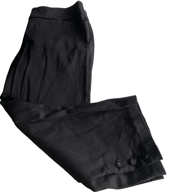 Vintage women plain black straight leg trouser in L|W 32 L26|SKU 6058