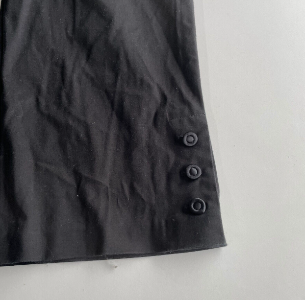 Vintage women plain black straight leg trouser in L|W 32 L26|SKU 6058