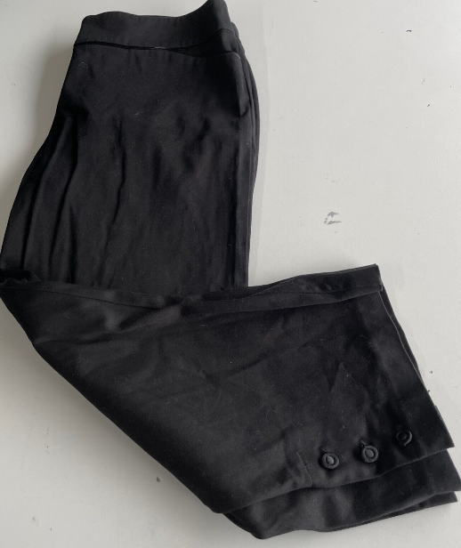 Vintage women plain black straight leg trouser in L|W 32 L26|SKU 6058