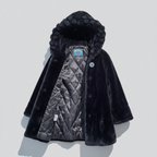 Joyleaf Vintage 80s/90s Oversized Black Plush Fur Coat