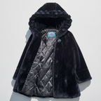 Joyleaf Vintage 80s/90s Oversized Black Plush Fur Coat