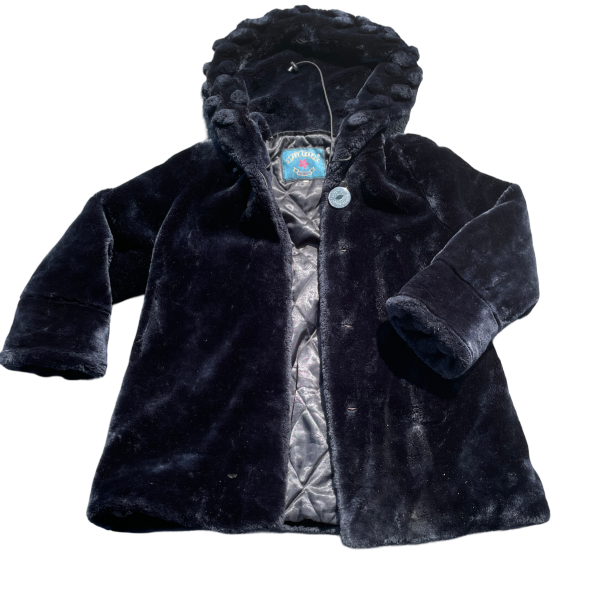Joyleaf Vintage 80s/90s Oversized Black Plush Fur Coat