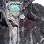 Joyleaf Vintage 80s/90s Oversized Black Plush Fur Coat