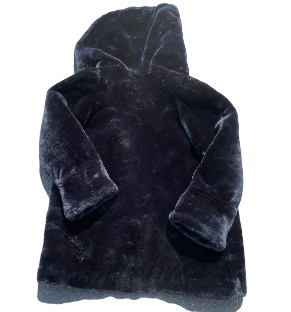 Joyleaf Vintage 80s/90s Oversized Black Plush Fur Coat