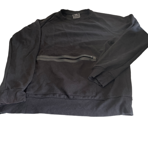 Men's pullover sweatshirt All Black Fleece Sweatshirt With Zipper