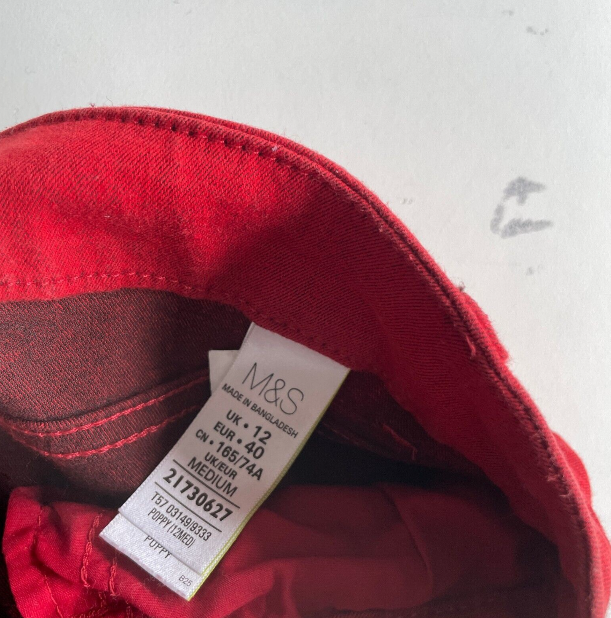 Vintage women M&S jeggings red jeans in M|W31 L28|SKU 6056