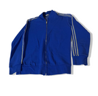 Vintage 80's Adidas Original blue trefoil full zip 3 stripe jacket in S|SKU 3808