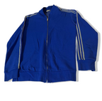 Vintage 80's Adidas Original blue trefoil full zip 3 stripe jacket in S|SKU 3808