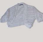 Ann Marie Women's Vintage White Knit Crochet Top Jacket